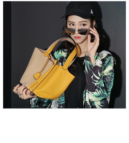 猫猫包袋2017上新女包韩版时尚潮水桶包小锁荔枝纹单肩手提包b